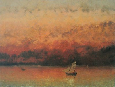 Lake Geneva at Sunset by Gustave Courbet